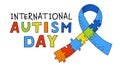 Autism awareness day. Autistic spectrum disorder landscape poster. Royalty Free Stock Photo