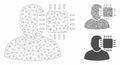 Neuro Interface Vector Mesh Network Model and Triangle Mosaic Icon