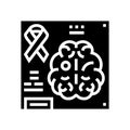 neuro-oncology researching glyph icon vector illustration