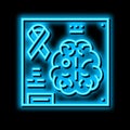 neuro-oncology researching neon glow icon illustration