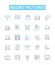 Neuro pictures vector line icons set. Neuroimage, Neurography, Brain, MRI, CT, fMRI, PET illustration outline concept Royalty Free Stock Photo