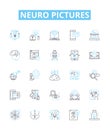 Neuro pictures vector line icons set. Neuroimage, Neurography, Brain, MRI, CT, fMRI, PET illustration outline concept Royalty Free Stock Photo