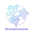 Neuroengineering blue gradient concept icon