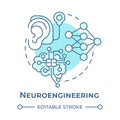 Neuroengineering soft blue concept icon