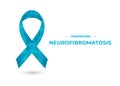 Neurofibromatosis blue low poly ribbon for web