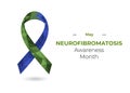 Neurofibromatosis green and blue ribbon for web