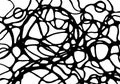 Neurographic lines sketch vector illustration. Abstract chaotic wavy curves pattern background. Hand drawn monochrome neuroart.