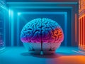 Neurointerface: Human Brain in AI Neural Network. Digital immortality concept