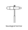 Neurological hammer icon line in vector, illustration of medical equipment.