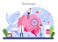 Neurologist concept. Doctor examine human brain. Idea of doctor