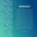 Neurology concept with thin line icons
