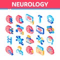 Neurology Medicine Isometric Icons Set Vector Royalty Free Stock Photo