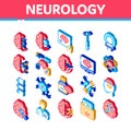 Neurology Medicine Isometric Icons Set Vector Royalty Free Stock Photo