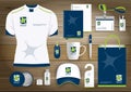 Neurology Star Gift Items Logo, corporate identity template design, stationery green