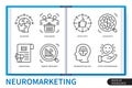 Neuromarketing infographics linear icons collection