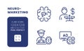 Neuromarketing linear desktop icons set