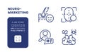 Neuromarketing linear desktop icons set