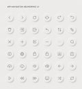 Neuromorphic App System User Interface UI Vector Icon Set. Neuromorphism