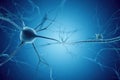 Neuron in a Blue Environment Royalty Free Stock Photo