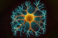 Neuron cell close-up. Royalty Free Stock Photo