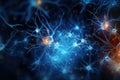 Neuron cell, 3d illustration, computer generated, scientific background, Neurons and nervous system. Nerve cells background with Royalty Free Stock Photo