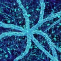 Neuron cell network model. Generative AI Royalty Free Stock Photo