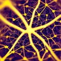 Neuron cell network model. Generative AI Royalty Free Stock Photo