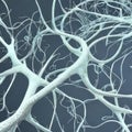 Neuron cell network model. Generative AI Royalty Free Stock Photo
