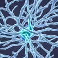 Neuron cell network model. Generative AI Royalty Free Stock Photo