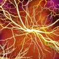 Neuron cell network model. Generative AI Royalty Free Stock Photo