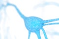 Neuron Cell, Neurons on white background, single neuron cell in human brain
