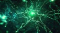 Neuron cell transmitting information in a digital network Royalty Free Stock Photo