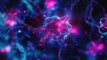 Neuron cells forming a glowing artificial intelligence network Royalty Free Stock Photo