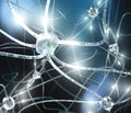 Neuron close-up, the work of the brain Royalty Free Stock Photo