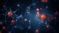 Neuron complex connection. Neural net. Research of nerve network. Human mind cells data analysis. Generative AI