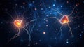 Neuron complex connection. Neural net. Research of nerve network. Human mind cells data analysis. Generative AI