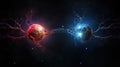Neuron complex connection. Neural net. Research of nerve network. Human mind cells data analysis. Generative AI