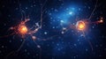Neuron complex connection. Neural net. Research of nerve network. Human mind cells data analysis. Generative AI