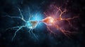 Neuron complex connection. Neural net. Research of nerve network. Human mind cells data analysis. Generative AI