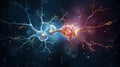 Neuron complex connection. Neural net. Research of nerve network. Human mind cells data analysis. Generative AI