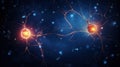 Neuron complex connection. Neural net. Research of nerve network. Human mind cells data analysis. Generative AI