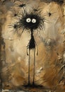 Neuron Dendritic Monster: The Wild and Fuzzy Creature Auctioned Royalty Free Stock Photo