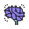 neuron knowledge brain color icon vector illustration