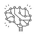 neuron knowledge brain line icon vector illustration