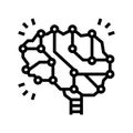 neuron knowledge brain line icon vector illustration