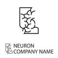 Neuron logo, brain logo - vector illustration.
