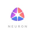 Neuron Logo design concept. Abstract colorful sign.