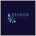 Neuron logo or nerve cell logo design,molecule logo illustration template icon with vector concept