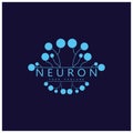 Neuron logo or nerve cell logo design,molecule logo illustration template icon with vector concept