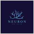 Neuron logo or nerve cell logo design,molecule logo illustration template icon with vector concept